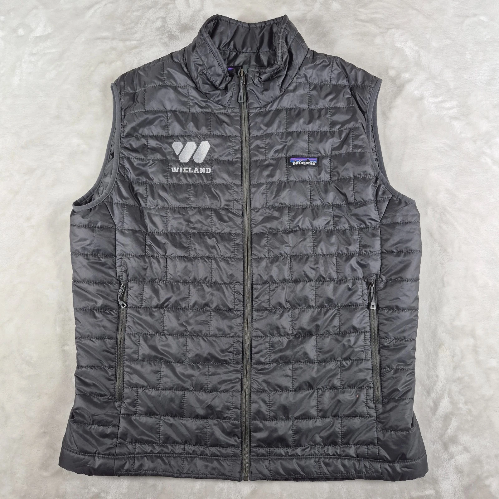Patagonia Nano Puff Vest Men's Large Gray Quilted Insulated Full Zip Casual Logo