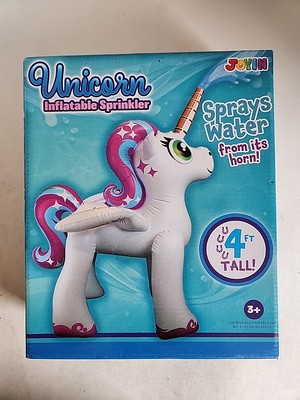 Unicorn Inflatable Yard Sprinkler Joy In, 4 Feet Tall, New Unopened Box, 3+ yrs.