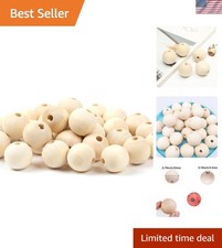 Smooth Round Wooden Spacer Beads - 20mm Unfinished Natural Wood Beads 100 Pcs 