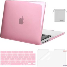 MOSISO Compatible with MacBook Pro 14 in Case 2025-2021 M4 M3 M2 M1 Bright Rose