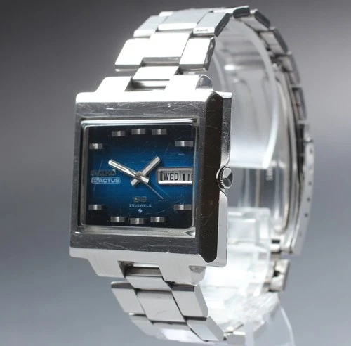 Vintage 1973 [Exc+5] Seiko 5 Actus 6106-5530 Blue Automatic Men's Watch JAPAN