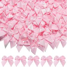 Mini Pink Bows for Craft, 100PCS 1" Small Pink Bow, Tiny Satin Bows for DIY Chee