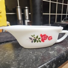 vintage Jaj pyrex  rose gravy / sauce boat  pretty country cottage free shipping