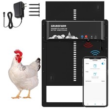 Automatic Chicken Coop Door, Programmable via App Timer, Solar/Battery/Grid P...