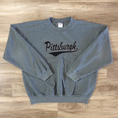 Vintage Pittsburgh Embroidered Spellout Logo Pullover Crew Neck Mens Large