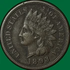 1893 Indian Head Cent Extremely Fine XF Coin, Corrosion #34542