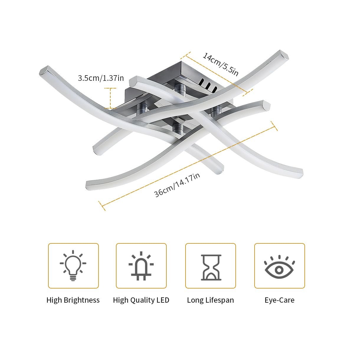 Pheashion Plafoniera LED Dimmerabile 28W Lampada da Soffitto LED Camera da Letto - 2