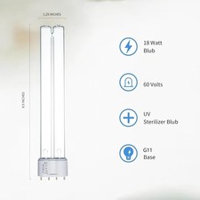 18W UV Pond Light Bulb 2-Pack for Aquarium Pond Clarifiers G11 Base