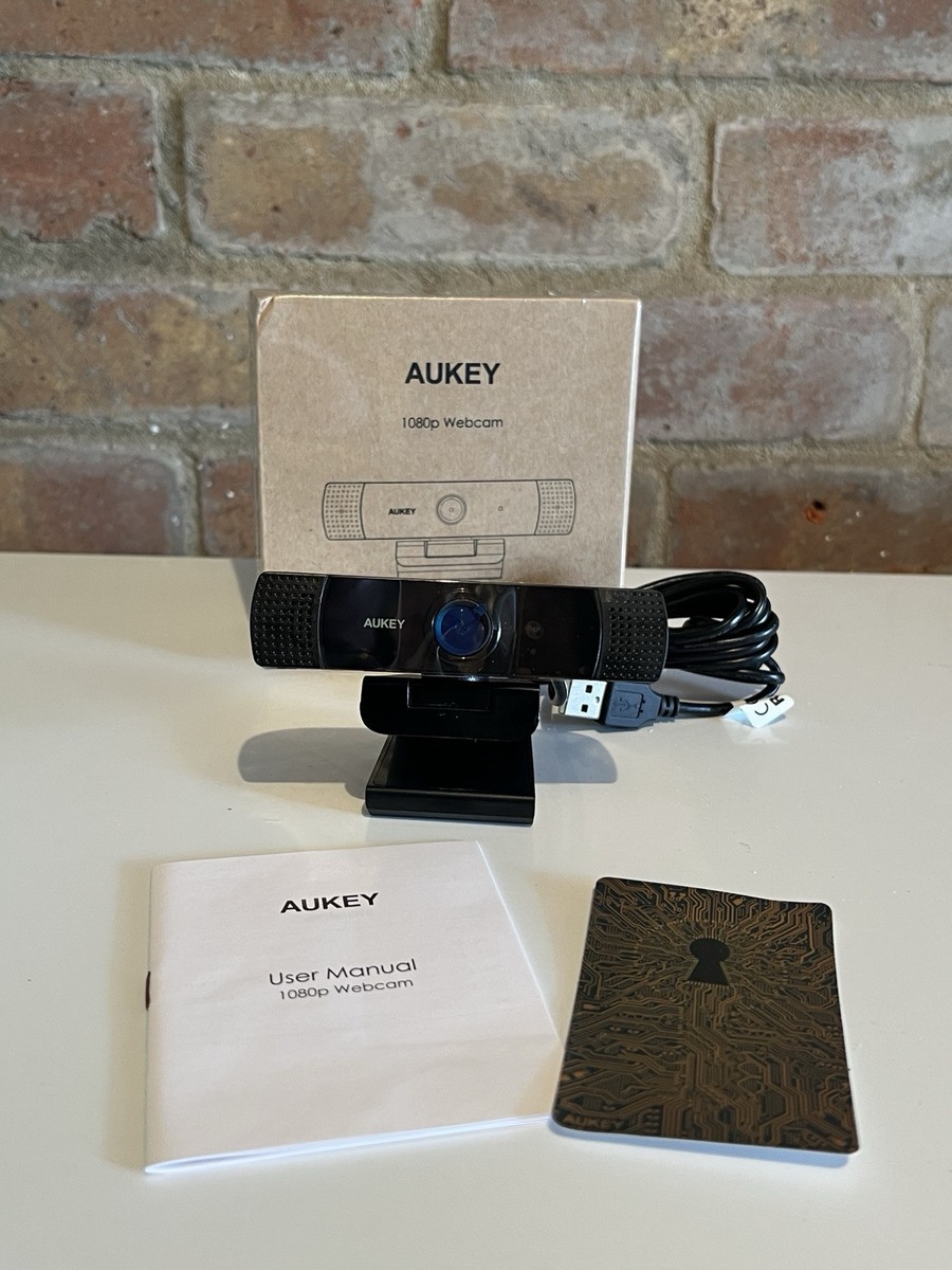 Aukey Webcam Full HD 1080p Video, Stereo Microphone, USB, Windows, Mac,  Android