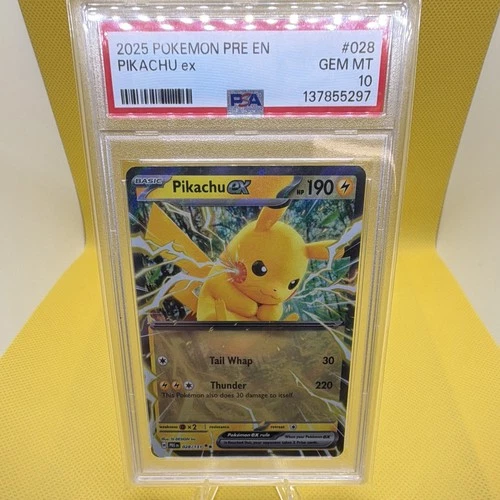 Pokemon TCG Pikachu ex 028/131 Prismatic Evolutions Holo PSA 10 EN 2025
