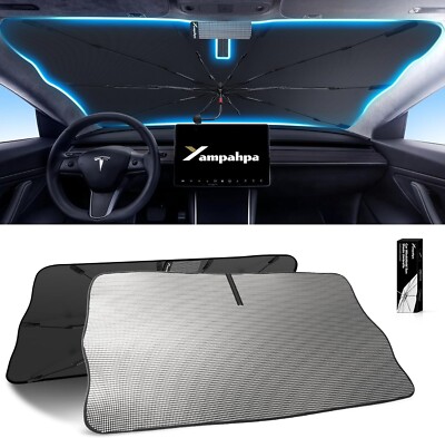 Car Windshield Sun Shade Umbrella,UV Block 360° Rotation Bendable Handle (57x31)