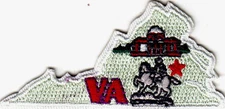 VIRGINIA STATE SHAPE Iron On Patch Southern