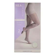 Silk Impressions Shimmer Sheer, 2-Pack Pantyhose/Soft Silver/20 Denier/XL