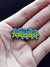 Cute Squirtle Gang 1.9" Enamel Lapel Pin Metal Badge Cartoon