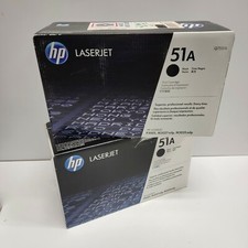 2 HP Q7551A 51A Black Toner Cartridges Genuine OEM Original New Sealed Boxes