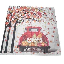 Fall Gnomes Shower Curtain Maple Tree Leaves Backdrop Decor
