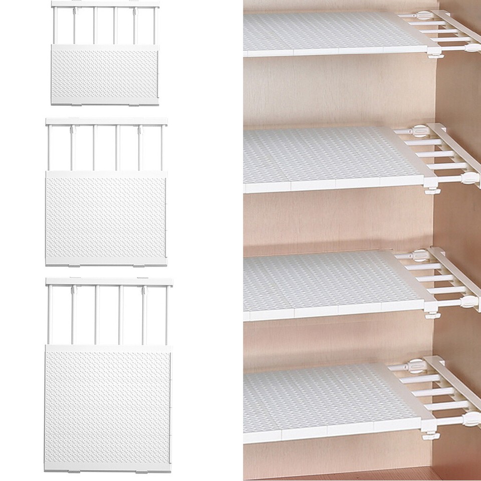 Adjustable Extendable Rack Closet Cupboard Divider Storage Shelf ...