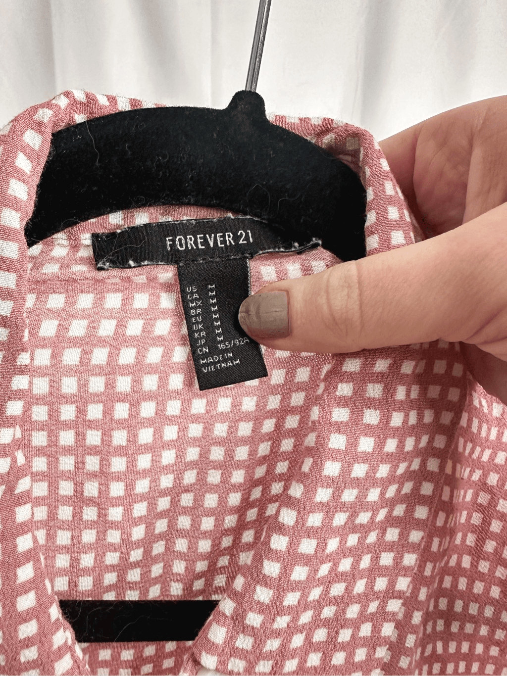 Pink checkered button down top - image 6