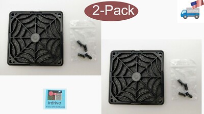 LOT 2-Pack: NEW EverCool Black Plastic Filter Guard for 80mm PC Case Cooling Fan