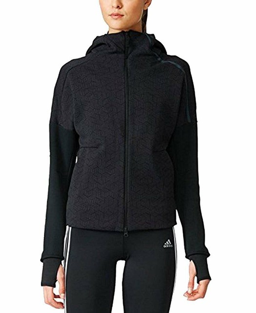 adidas womens black zip up hoodie