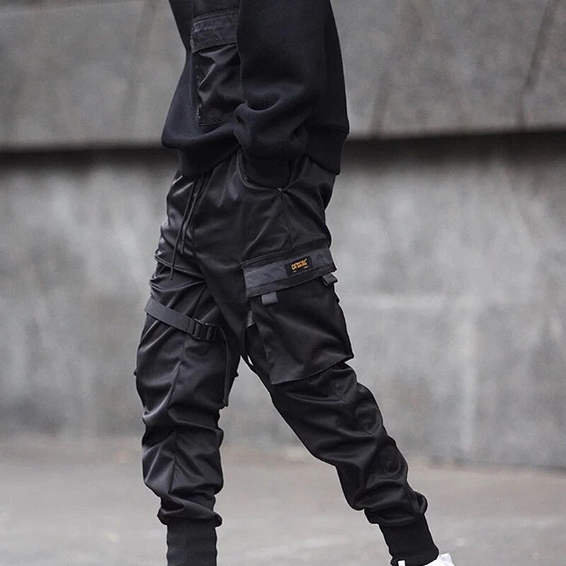 Men Casual Hip Hop Cargo Joggers Streetwear Multi Pockets Harem Pants  Trousers