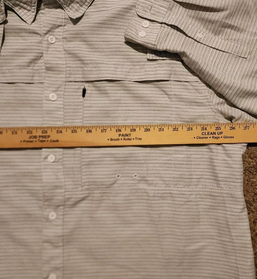 Camisa Realtree Para Hombres 2XL Pesca Senderismo Exterior Botón Manga Larga Rayas Blancas Foto 4 de 4