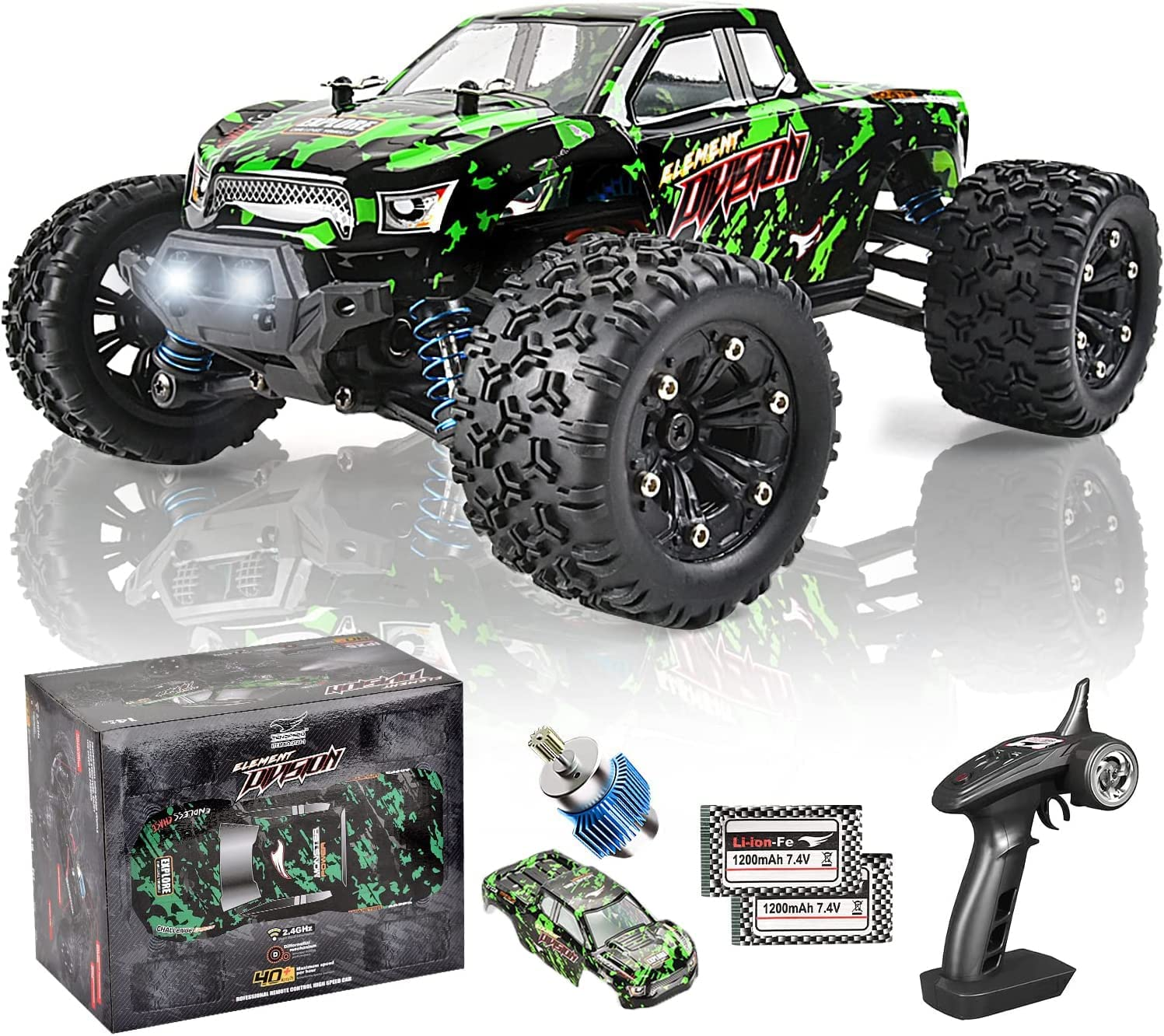 1:18 Scale 4WD All-Terrain RC Car 40KM/H High Speed with 2 Batteries