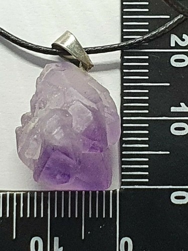 Raw Amethyst Crystal Necklace Pendant Freeform Natural Small Gemstone Spiritual - Picture 14 of 15