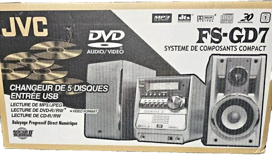 JVC Cassette Tape AM/FM Home Audio Compact & Shelf Stereos for