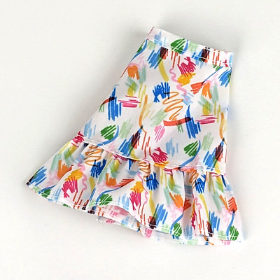 Mattel - Creatable World - DC-414 - White & Multicolored Paint Flared Skirt Only