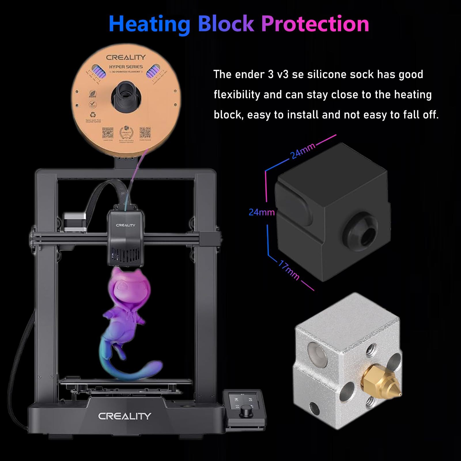 Comgrow 6pcs Ender 3 V3 SE Nozzle Kit, 3D Printer Brass Nozzles 0.4/0.6/0.8mm