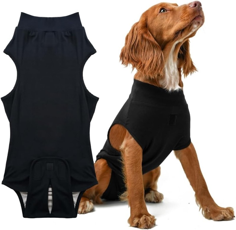 PUPSHIELD SURGERY RECOVERY DOG PUPPY SUIT BLACK S/M NEW