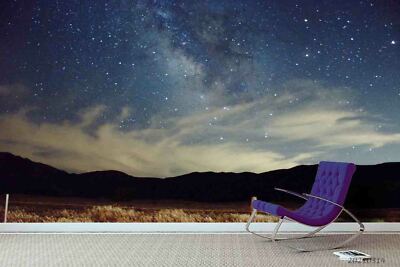3D Wilderness Mountain Night Scene Self-adhesive Removeable Wallpaper Wall Mural