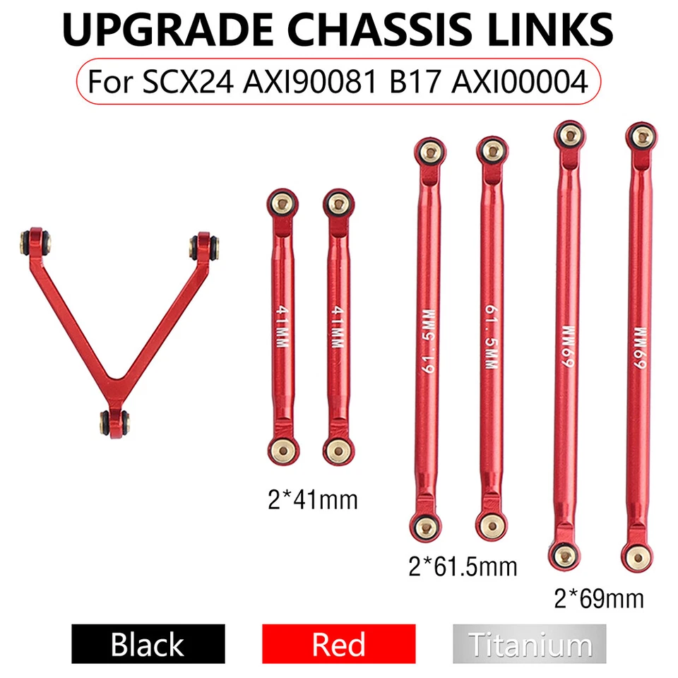 Front aluminum alloy chassis Deadbolt CNC AL Link für Axial SCX24 1/24 RC Auto - Bild 3 von 4