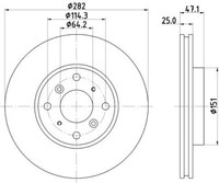 2X Hella 8DD 355 108-131 Bremsscheibe FüR Honda