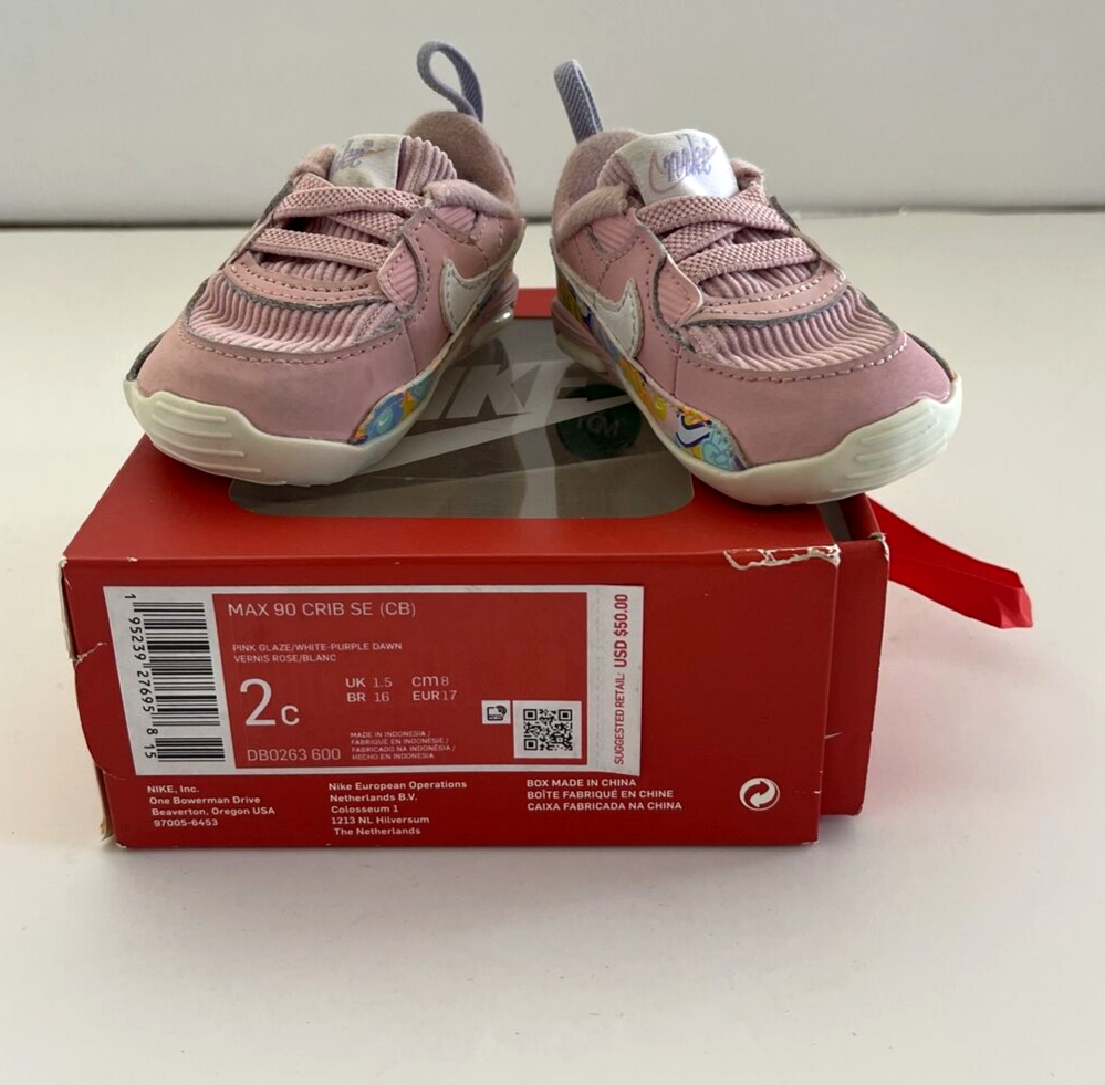 PONY Nike Max 90 Crib SE bambino (Db0263 600) taglia 2 C smalto rosa Nike Oregon