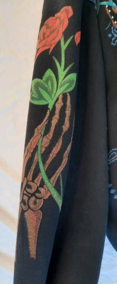 Sudadera con capucha reversible vintage para hombre 2XL XXL Christian Audigier estampado completo con cremallera Foto 3 de 4