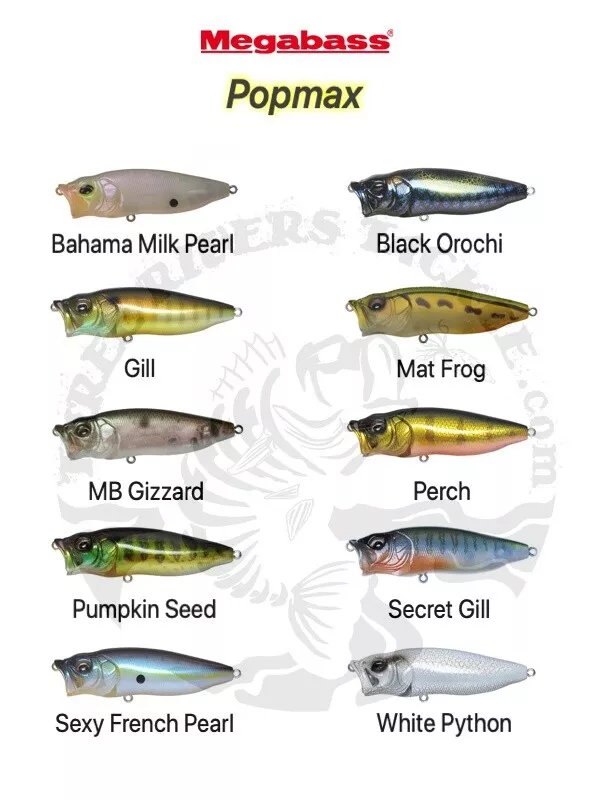 Megabass Pop Max 1/2 oz Topwater Popper Lure - Choose Color