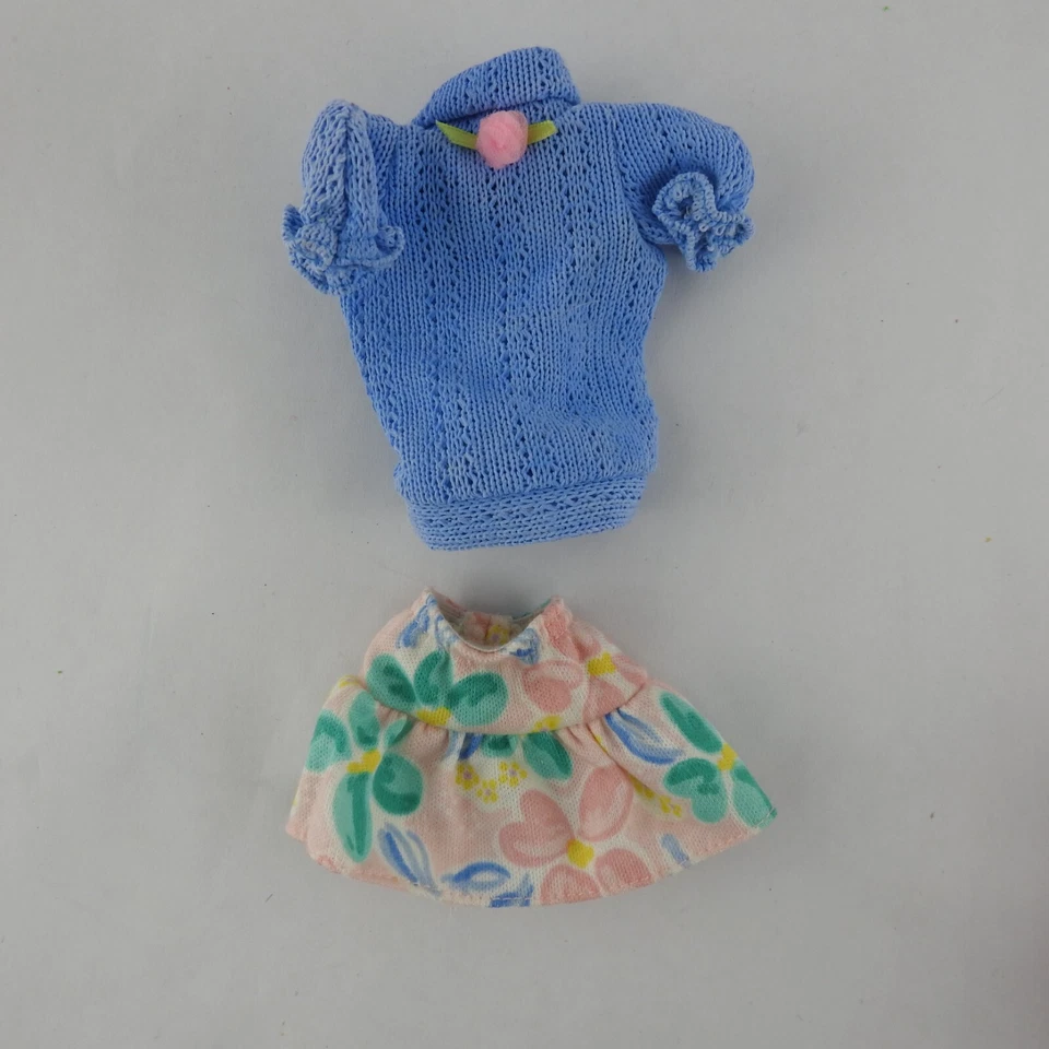 Vintage Barbie Clothes Lot 1980s Pink Blue Lace Ruffle 80s 12 pc Dress Skirt Top - Image 3 of 4