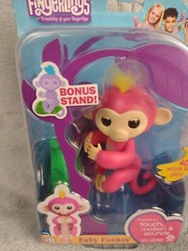 Fingerlings Monkey Bella Baby Interactive WowWee Pink Yellow Hair 2016