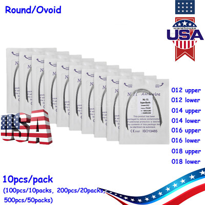 10pcs/pk Dental Orthodontic Niti Arch Wire Round Ovoid Form all size option ns