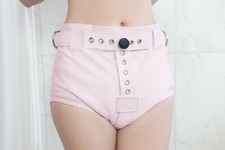 Pink Lockable Diaper Cover Pants - Anti Diaper Removal Cover with Segufix Locks