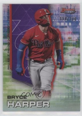 2021 Bowman's Best Purple Refractor 68/250 Bryce Harper #55 0hw6