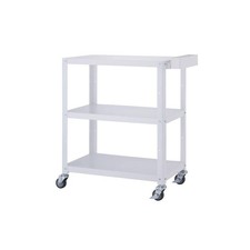 32 in. Bamboo Top Kitchen Cart W/Side Rack White