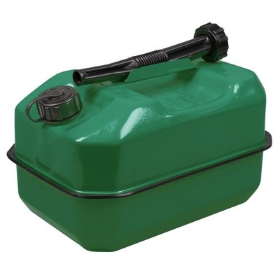 Sealey Benzinkanister 10L Grün Mit Ausgießschnabel Flaches Design JC10RG
