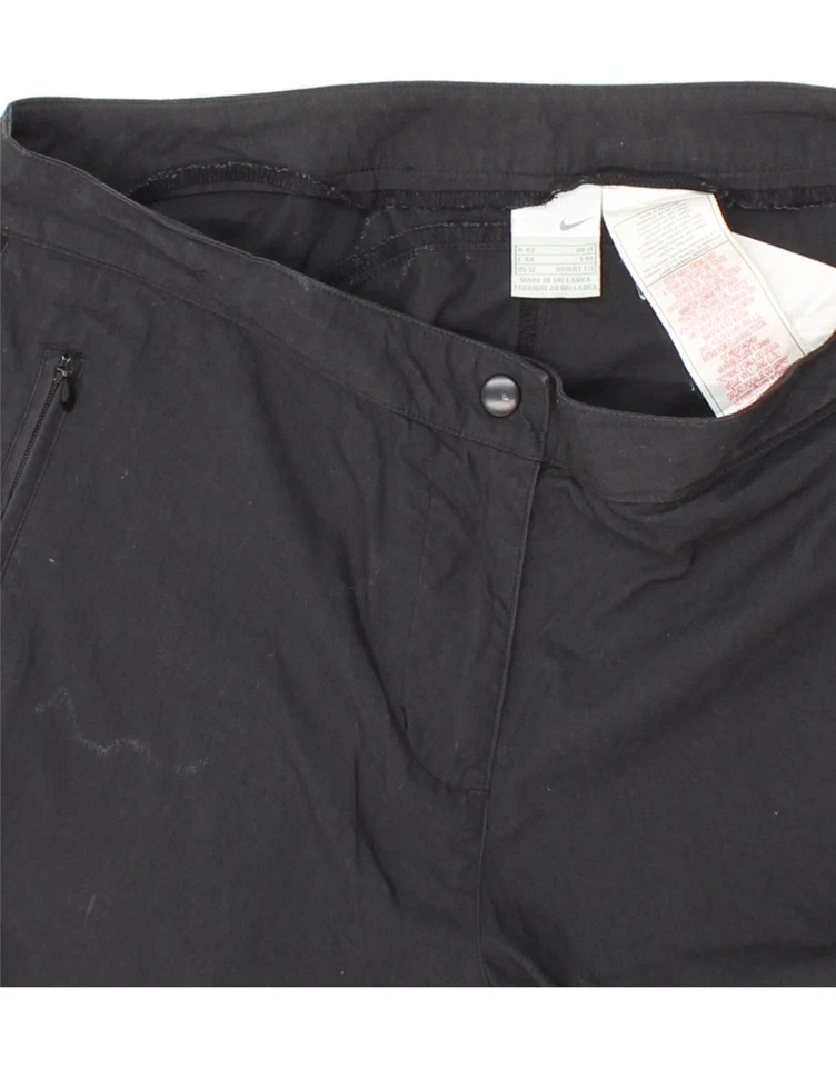 NIKE Womens Joggers Capri Trousers UK 14 Large W34 L21 Black Polyester JR05 - Image 4 of 4