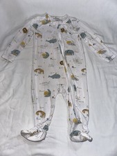 Angel Dear Baby Footed Sleeper Pajamas with Animal Print 2 Way Zipper Bamboo 3-6