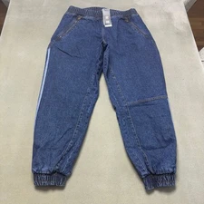 Adidas Ivy Park IVP Denim Track Pants Adult Large Blue Jogger Cuffed Originals