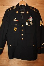 US Army ASU Dress Coat 36S Blue Uniform Jacket w/ Ribbons Medals Insignia