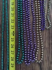 *Lot of 7* MARDI GRAS New Orleans BEADS Odd Shaped & Lengths GREEN PURPLE GOLD — photo 7